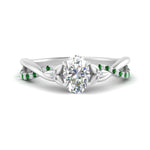 Load image into Gallery viewer, infinity-daisy-floral-oval-shaped-emerald-engagement-ring-in-white-gold-FD9986OVRGEMGR-NL-WG
