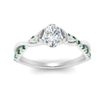Load image into Gallery viewer, infinity-daisy-floral-oval-shaped-emerald-engagement-ring-in-white-gold-FD9986OVRGEMGR-NL-WG
