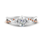 Load image into Gallery viewer, infinity-daisy-floral-oval-shaped-orange-sapphire-engagement-ring-in-white-gold-FD9986OVRGSAOR-NL-WG
