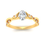 Load image into Gallery viewer, https://cdn.fascinatingdiamonds.com/Website+Fancy+Images/Infinity+Daisy+Floral+Oval+Shaped+Orange+Sapphire+Lab+Diamond+Engagement+Ring+In+18K+Yellow+Gold-FD9986R-5

