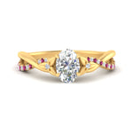 Load image into Gallery viewer, infinity-daisy-floral-oval-shaped-pink-sapphire-engagement-ring-in-yellow-gold-FD9986OVRGSADRPI-NL-YG
