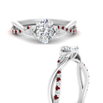 Load image into Gallery viewer, infinity-daisy-floral-oval-shaped-ruby-engagement-ring-in-white-gold-FD9986OVRGRUDR-NL-WG
