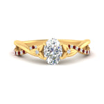 Load image into Gallery viewer, infinity-daisy-floral-oval-shaped-ruby-engagement-ring-in-yellow-gold-FD9986OVRGRUDR-NL-YG
