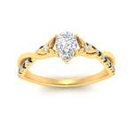 Load image into Gallery viewer, infinity-daisy-floral-pear-shaped-black-diamond-engagement-ring-in-yellow-gold-FD9986PERGBLACK-NL-YG
