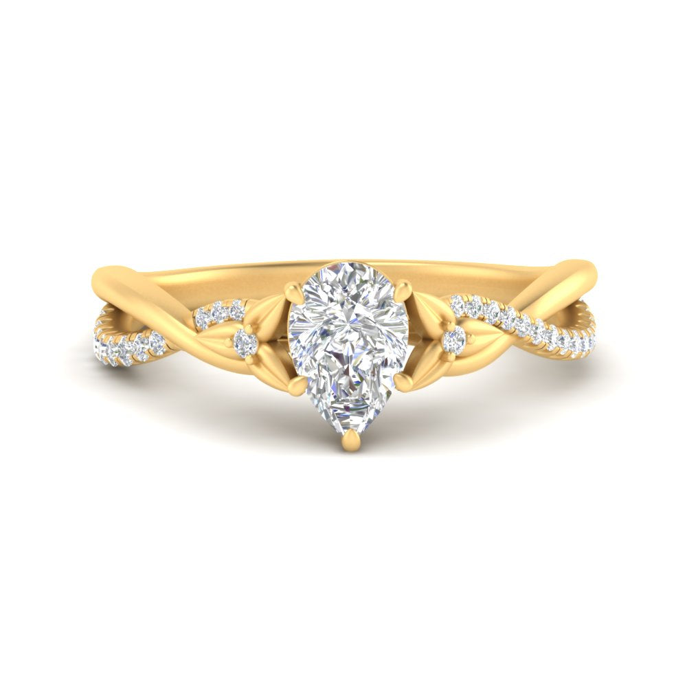 Pear Shaped Infinity Daisy Floral Engagement Ring – Fascinating Diamonds