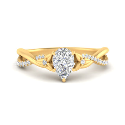 Pear Shaped Infinity Daisy Floral Diamond Ring