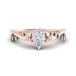Load image into Gallery viewer, infinity-daisy-floral-pear-shaped-emerald-engagement-ring-in-rose-gold-FD9986PERGEMGR-NL-RG
