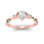 Load image into Gallery viewer, infinity-daisy-floral-pear-shaped-emerald-engagement-ring-in-rose-gold-FD9986PERGEMGR-NL-RG
