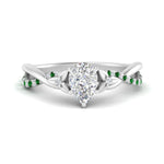 Load image into Gallery viewer, infinity-daisy-floral-pear-shaped-emerald-engagement-ring-in-white-gold-FD9986PERGEMGR-NL-WG
