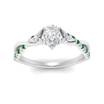 Load image into Gallery viewer, infinity-daisy-floral-pear-shaped-emerald-engagement-ring-in-white-gold-FD9986PERGEMGR-NL-WG
