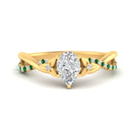 Load image into Gallery viewer, infinity-daisy-floral-pear-shaped-emerald-engagement-ring-in-yellow-gold-FD9986PERGEMGR-NL-YG
