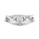 Load image into Gallery viewer, infinity-daisy-floral-pear-shaped-orange-sapphire-engagement-ring-in-white-gold-FD9986PERGSAOR-NL-WG
