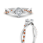 Load image into Gallery viewer, infinity-daisy-floral-pear-shaped-orange-sapphire-engagement-ring-in-white-gold-FD9986PERGSAOR-NL-WG
