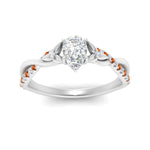 Load image into Gallery viewer, infinity-daisy-floral-pear-shaped-orange-sapphire-engagement-ring-in-white-gold-FD9986PERGSAOR-NL-WG
