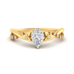 Load image into Gallery viewer, infinity-daisy-floral-pear-shaped-orange-sapphire-engagement-ring-in-yellow-gold-FD9986PERGSAOR-NL-YG
