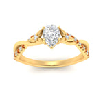 Load image into Gallery viewer, infinity-daisy-floral-pear-shaped-orange-sapphire-engagement-ring-in-yellow-gold-FD9986PERGSAOR-NL-YG
