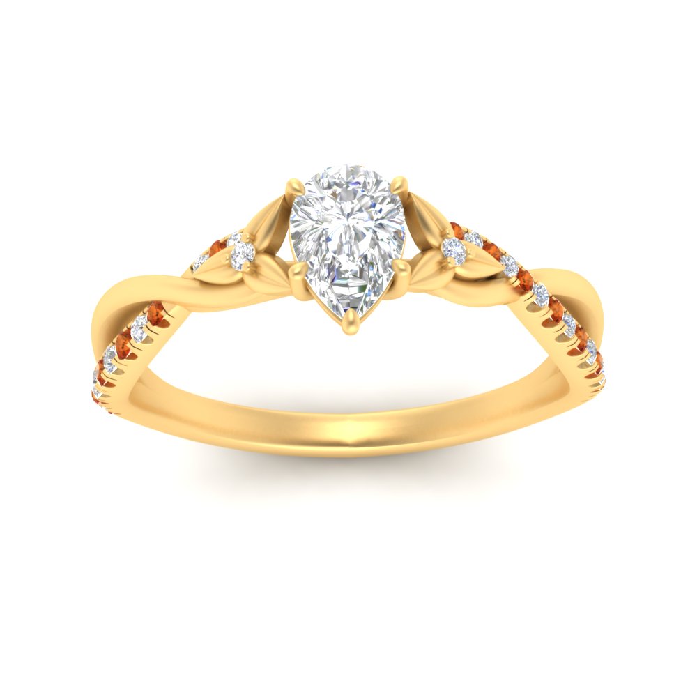 infinity-daisy-floral-pear-shaped-orange-sapphire-engagement-ring-in-yellow-gold-FD9986PERGSAOR-NL-YG