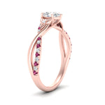 Load image into Gallery viewer, infinity-daisy-floral-pear-shaped-pink-sapphire-engagement-ring-in-rose-gold-FD9986PERGSADRPI-NL-RG
