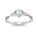 Load image into Gallery viewer, infinity-daisy-floral-pear-shaped-pink-sapphire-engagement-ring-in-white-gold-FD9986PERGSADRPI-NL-WG
