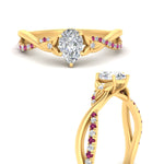 Load image into Gallery viewer, infinity-daisy-floral-pear-shaped-pink-sapphire-engagement-ring-in-yellow-gold-FD9986PERGSADRPI-NL-YG
