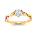 Load image into Gallery viewer, infinity-daisy-floral-pear-shaped-pink-sapphire-engagement-ring-in-yellow-gold-FD9986PERGSADRPI-NL-YG
