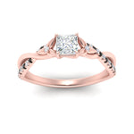 Load image into Gallery viewer, infinity-daisy-floral-princess-cut-black-diamond-engagement-ring-in-rose-gold-FD9986PRRGBLACK-NL-RG
