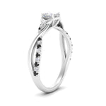 Load image into Gallery viewer, infinity-daisy-floral-princess-cut-black-diamond-engagement-ring-in-white-gold-FD9986PRRGBLACK-NL-WG
