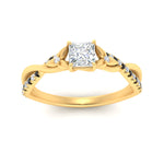 Load image into Gallery viewer, infinity-daisy-floral-princess-cut-black-diamond-engagement-ring-in-yellow-gold-FD9986PRRGBLACK-NL-YG
