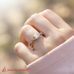 Load image into Gallery viewer, Princess Cut Infinity Daisy Floral Engagement Ring
