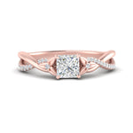 Load image into Gallery viewer, infinity-daisy-floral-princess-cut-diamond-engagement-ring-in-rose-gold-FD9986PRR-NL-RG
