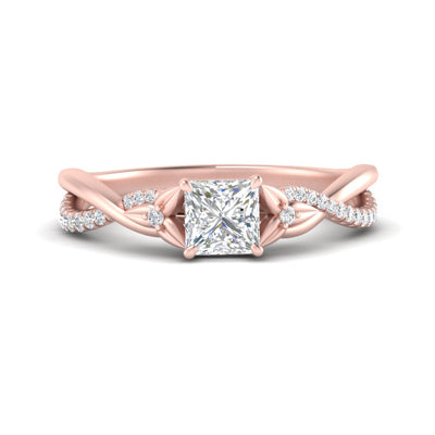 Princess Cut Infinity Daisy Floral Diamond Ring