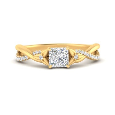 Princess Cut Infinity Daisy Floral Diamond Ring