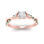 Load image into Gallery viewer, infinity-daisy-floral-princess-cut-emerald-engagement-ring-in-rose-gold-FD9986PRRGEMGR-NL-RG
