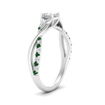 Load image into Gallery viewer, infinity-daisy-floral-princess-cut-emerald-engagement-ring-in-white-gold-FD9986PRRGEMGR-NL-WG
