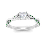 Load image into Gallery viewer, infinity-daisy-floral-princess-cut-emerald-engagement-ring-in-white-gold-FD9986PRRGEMGR-NL-WG
