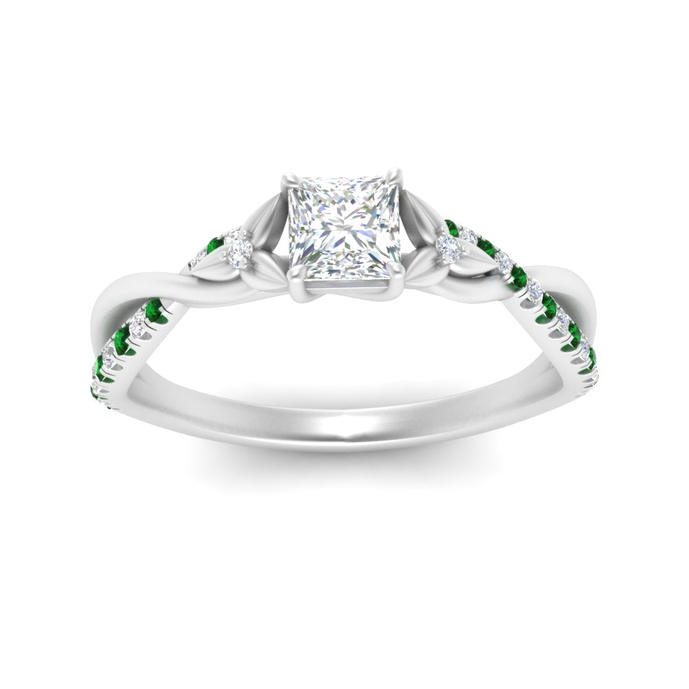 infinity-daisy-floral-princess-cut-emerald-engagement-ring-in-white-gold-FD9986PRRGEMGR-NL-WG