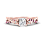 Load image into Gallery viewer, infinity-daisy-floral-princess-cut-pink-sapphire-engagement-ring-in-rose-gold-FD9986PRRGSADRPI-NL-RG

