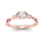 Load image into Gallery viewer, infinity-daisy-floral-princess-cut-pink-sapphire-engagement-ring-in-rose-gold-FD9986PRRGSADRPI-NL-RG
