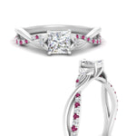 Load image into Gallery viewer, infinity-daisy-floral-princess-cut-pink-sapphire-engagement-ring-in-white-gold-FD9986PRRGSADRPI-NL-WG
