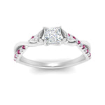 Load image into Gallery viewer, infinity-daisy-floral-princess-cut-pink-sapphire-engagement-ring-in-white-gold-FD9986PRRGSADRPI-NL-WG
