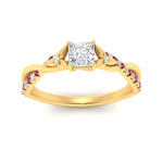 Load image into Gallery viewer, infinity-daisy-floral-princess-cut-pink-sapphire-engagement-ring-in-yellow-gold-FD9986PRRGSADRPI-NL-YG
