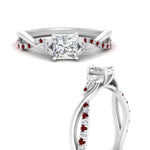 Load image into Gallery viewer, infinity-daisy-floral-princess-cut-ruby-engagement-ring-in-white-gold-FD9986PRRGRUDR-NL-WG
