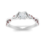 Load image into Gallery viewer, infinity-daisy-floral-princess-cut-ruby-engagement-ring-in-white-gold-FD9986PRRGRUDR-NL-WG
