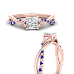 Load image into Gallery viewer, infinity-daisy-floral-princess-cut-sapphire-engagement-ring-in-rose-gold-FD9986PRRGSABL-NL-RG
