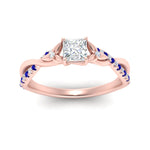 Load image into Gallery viewer, infinity-daisy-floral-princess-cut-sapphire-engagement-ring-in-rose-gold-FD9986PRRGSABL-NL-RG
