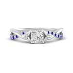 Load image into Gallery viewer, infinity-daisy-floral-princess-cut-sapphire-engagement-ring-in-white-gold-FD9986PRRGSABL-NL-WG
