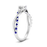 Load image into Gallery viewer, infinity-daisy-floral-princess-cut-sapphire-engagement-ring-in-white-gold-FD9986PRRGSABL-NL-WG
