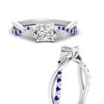 Load image into Gallery viewer, infinity-daisy-floral-princess-cut-sapphire-engagement-ring-in-white-gold-FD9986PRRGSABL-NL-WG
