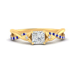 Load image into Gallery viewer, infinity-daisy-floral-princess-cut-sapphire-engagement-ring-in-yellow-gold-FD9986PRRGSABL-NL-YG
