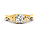 Load image into Gallery viewer, infinity-daisy-floral-radiant-cut-black-diamond-engagement-ring-in-yellow-gold-FD9986RARGBLACK-NL-YG